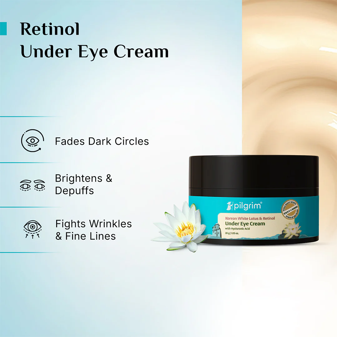 Pilgrim Retinol Under Eye Cream with Vitamin C & Hyaluronic Acid- 30g - Image 3